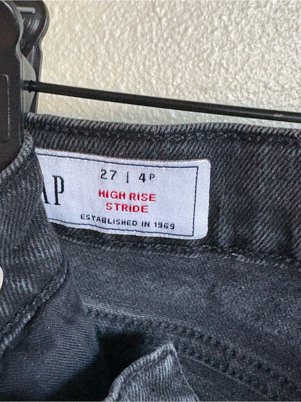 Gap High Rise Stride Jeans Gray Raw Hem Cropped Straight - Picture 8 of 9